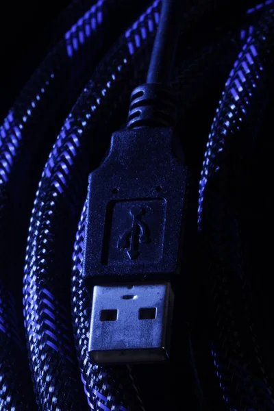 Plugues USB com cabo — Fotografia de Stock