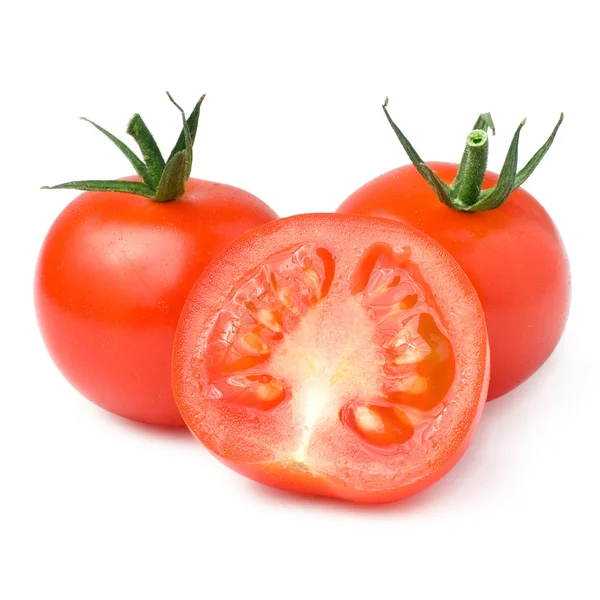 Red tomato vegetable with cut — Stock Photo, Image