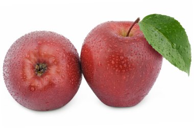 Wet red apples clipart