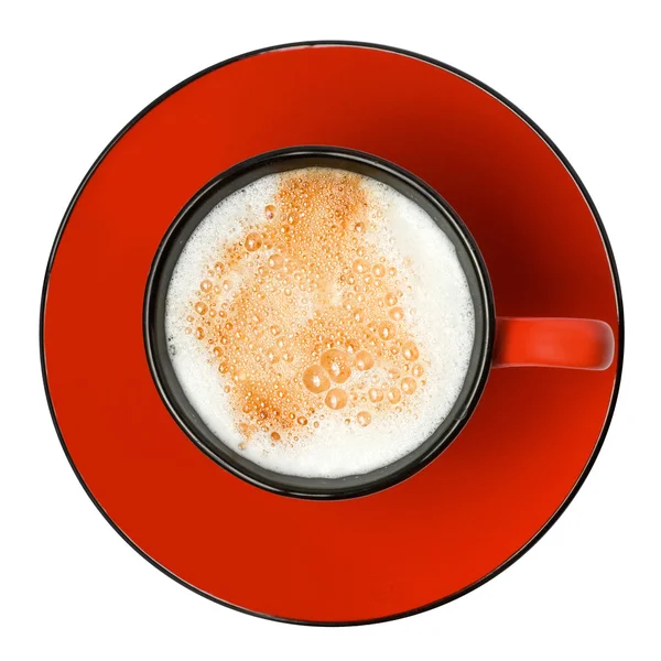 Cappuccino sobre fundo branco — Fotografia de Stock