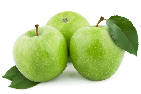 Mokré zelená jablka — Stock fotografie
