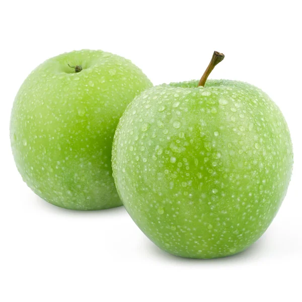 Mokre zielone jabłka — Zdjęcie stockowe