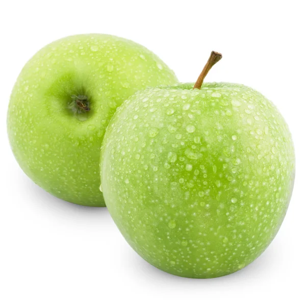Manzanas verdes húmedas —  Fotos de Stock