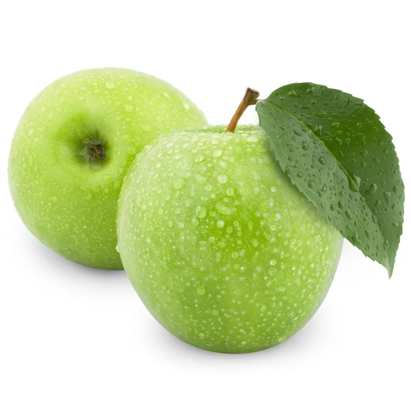 젖은 녹색 사과 — 스톡 사진