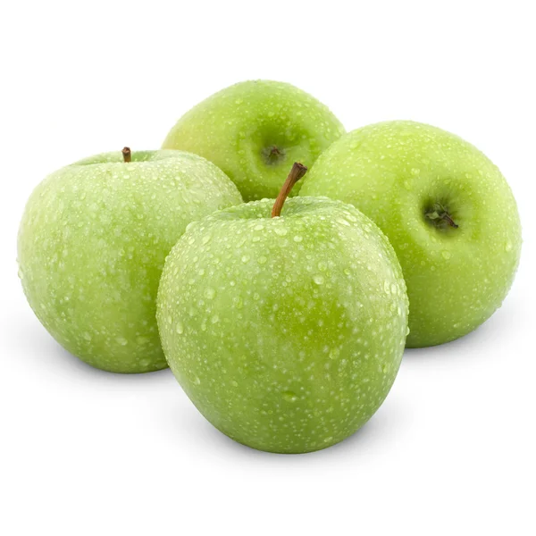 Wet green apples — Stock Photo, Image