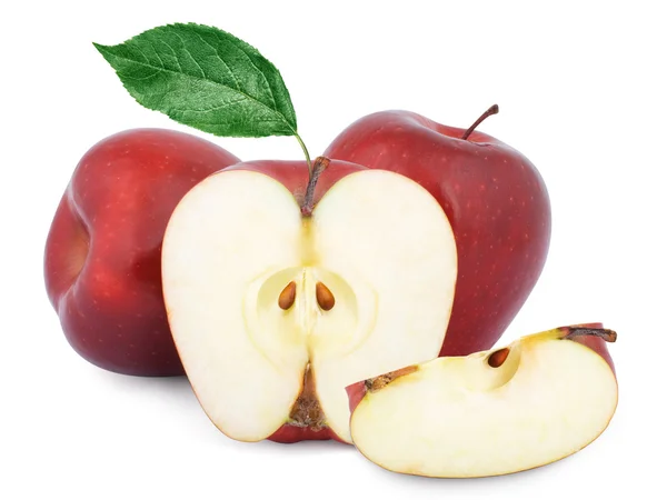 Duas maçãs vermelhas maduras — Fotografia de Stock