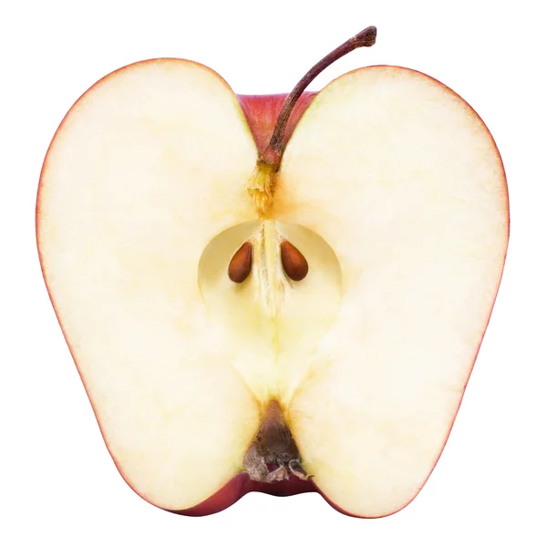 Ein halber roter Apfel — Stockfoto