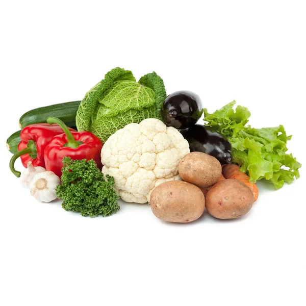 Composición con variedad de verduras orgánicas frescas crudas — Foto de Stock