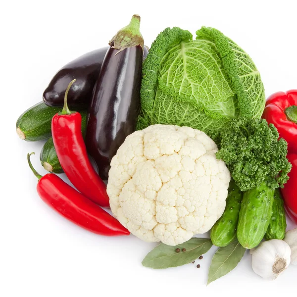 Composition with variety of raw fresh organic vegetables — Stock Photo, Image