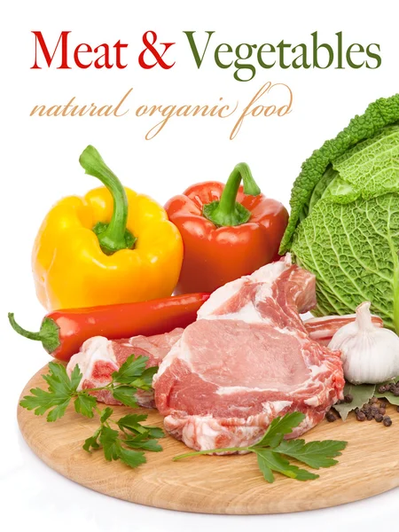 Syrové maso a zelenina — Stock fotografie