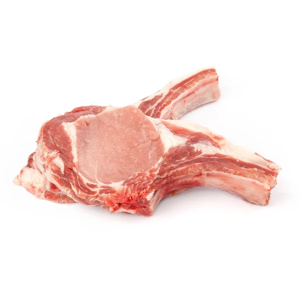 Мясо сырой свиной котлет — стоковое фото