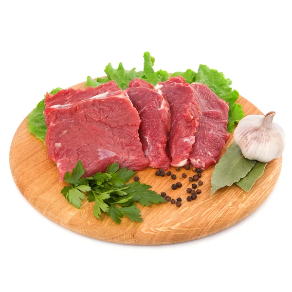 Fresh raw meat and vegetables — Stock Photo, Image