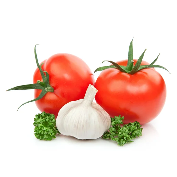 Свежие овощи помидор для чеснока — стоковое фото