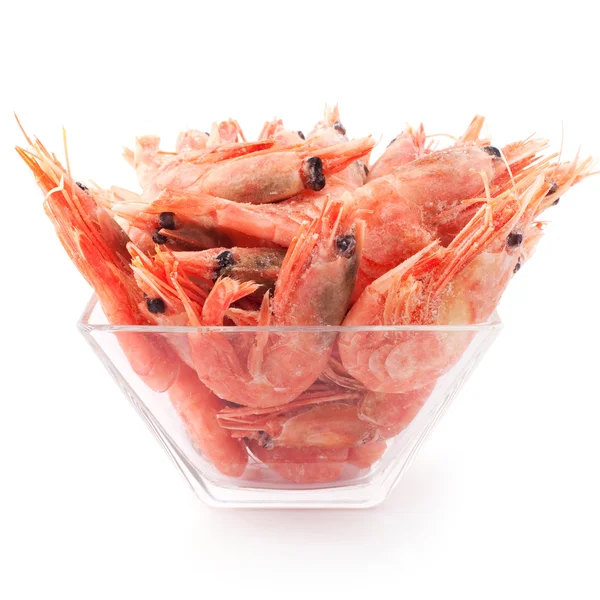 Rozen prawn for the glass plate — Stock Photo, Image