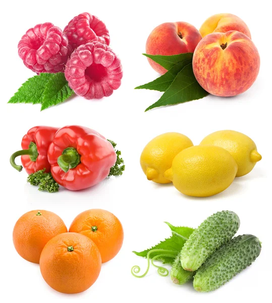 Набор фруктов и овощей — стоковое фото