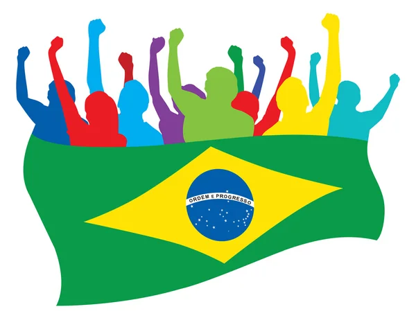 Brasil fans vector ilustración — Archivo Imágenes Vectoriales