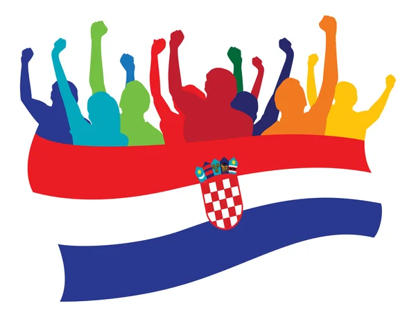 Croatie fans illustration vectorielle — Image vectorielle