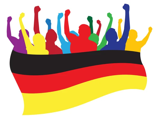 Duitsland fans vector illustratie — Stockvector