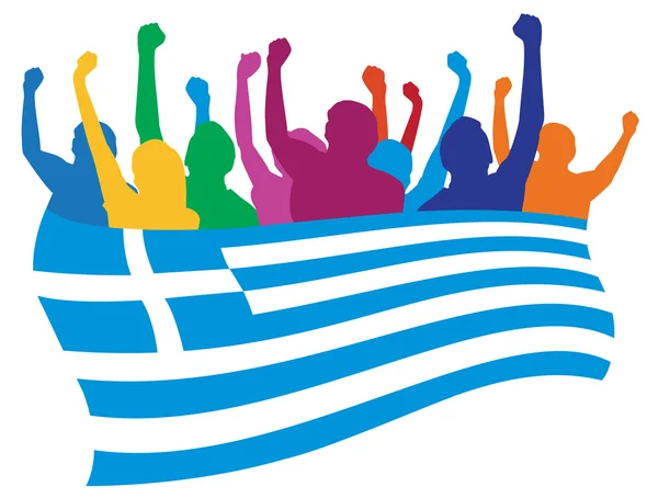 Grekland fans vektor illustration — Stock vektor
