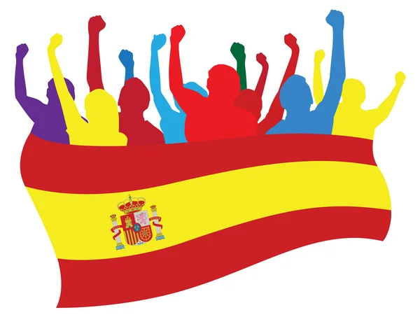 Spagna fan vettoriale illustrazione — Vettoriale Stock