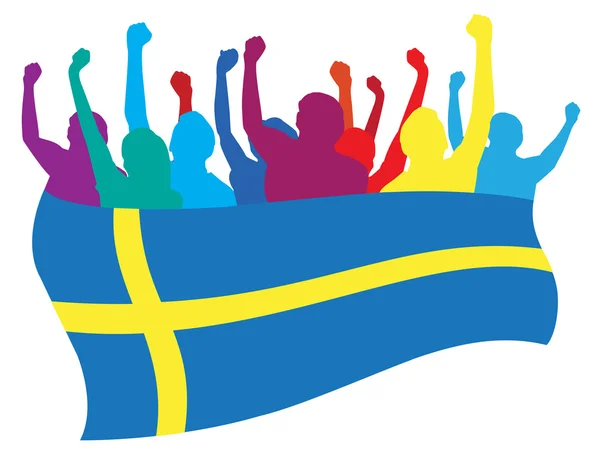 स्वीडन चाहत्यांना वेक्टर स्पष्टीकरण — स्टॉक व्हेक्टर