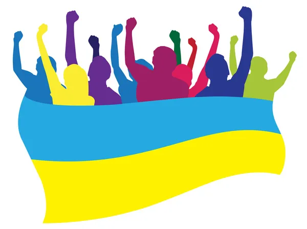 Ukraine fans illustration vectorielle — Image vectorielle