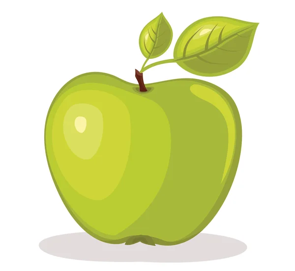 Yeşil elma vektörü illüstrasyonu — Stok Vektör