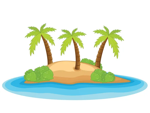 Palm eiland vectorillustratie — Stockvector