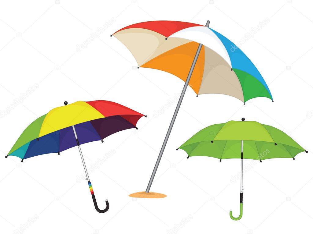 Set of umbrellas vector illustration