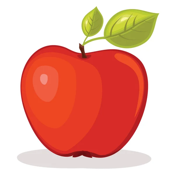 Ilustración vectorial manzana roja — Archivo Imágenes Vectoriales