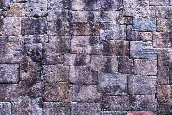 Alte Steinmauer in angkor wat Stockbild