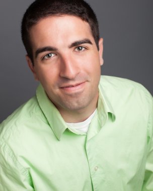 Head shot of man wearing green shirt clipart