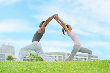 Yoga couple clipart