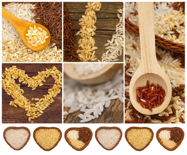 Collage of rice — Stock Photo, Image