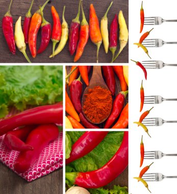 Red hot chili peppers collage clipart