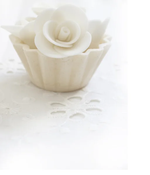 Weißer Cupcake — Stockfoto