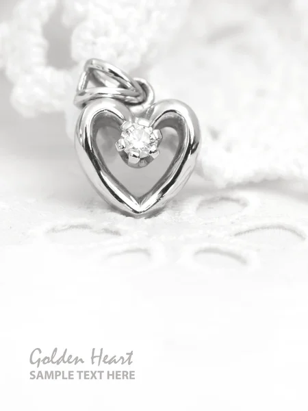 Golden heart with place for the text — Stock Photo, Image