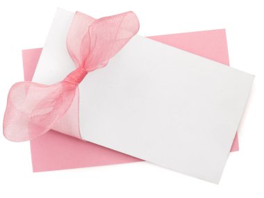 Note with transparent pink bow clipart