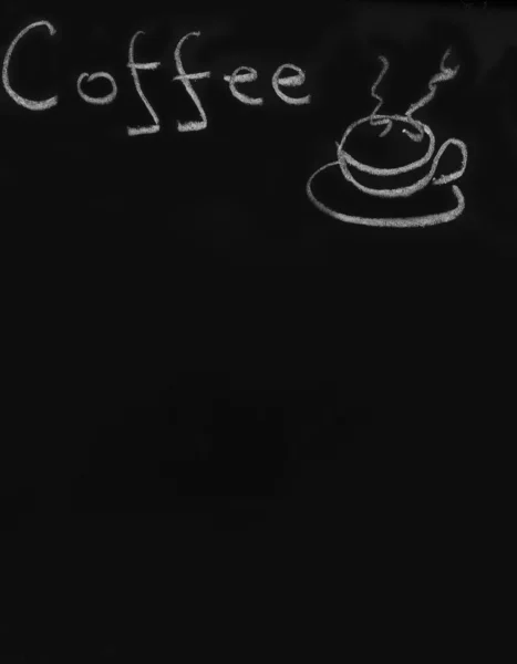 Kaffee auf Tafel geschrieben — Stockfoto