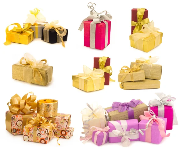 Collectie van geschenkdozen — Stockfoto