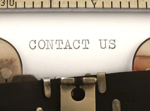 Contact Us title on the typewriter — Stock Photo, Image