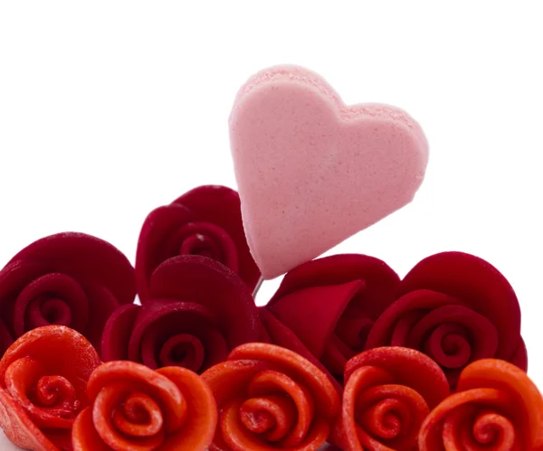 Srdce v růžích — Stock fotografie