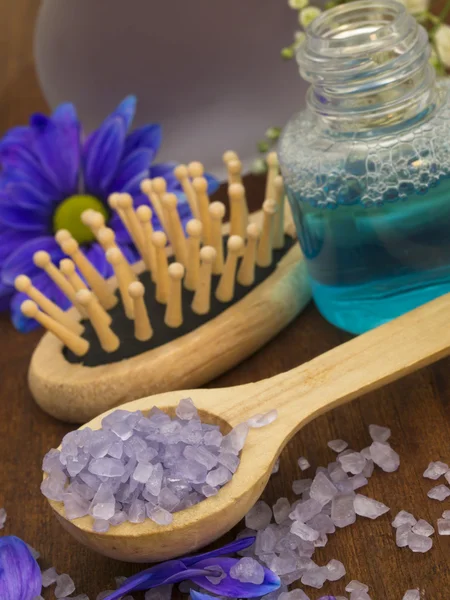 Purple spa setting with place for your text — Stock Photo, Image