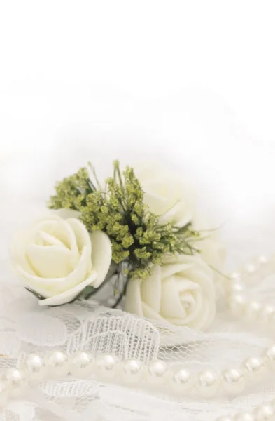 Vit bröllop dekoration — Stockfoto