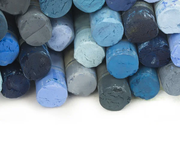 Blue crayons background — Stock Photo, Image