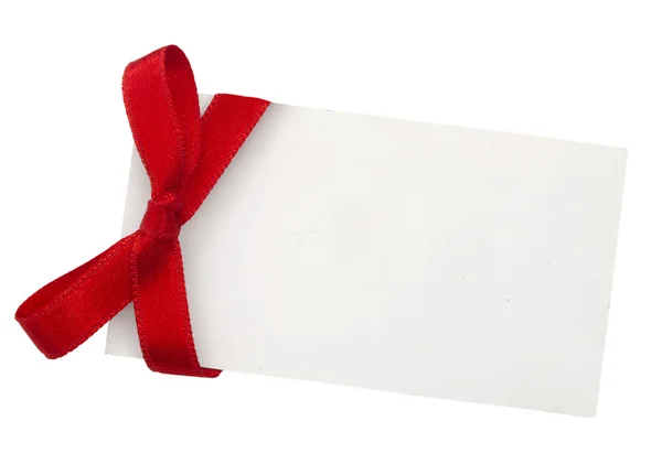 Note with red bow — Stock Photo, Image