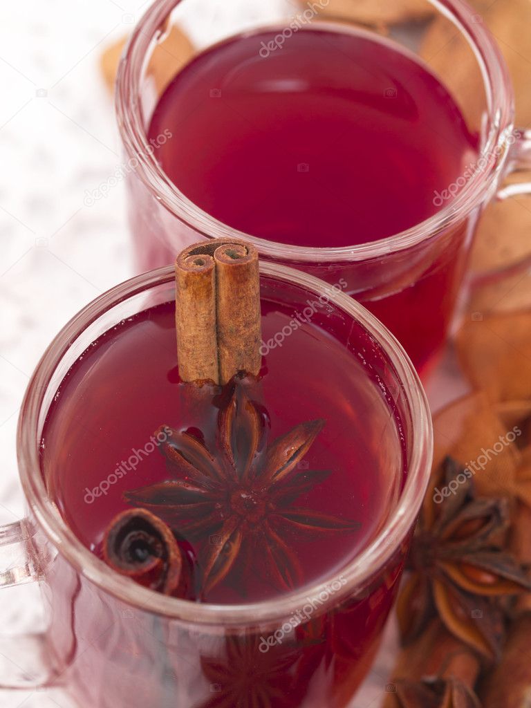 Red tea with anise and cinnamon