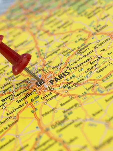 Paris auf der Karte — Stockfoto
