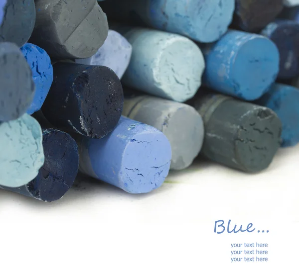 Blue crayons with place for your text — Stock Photo, Image
