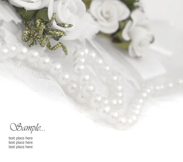 Bröllop arrangemang med pärlor — Stockfoto